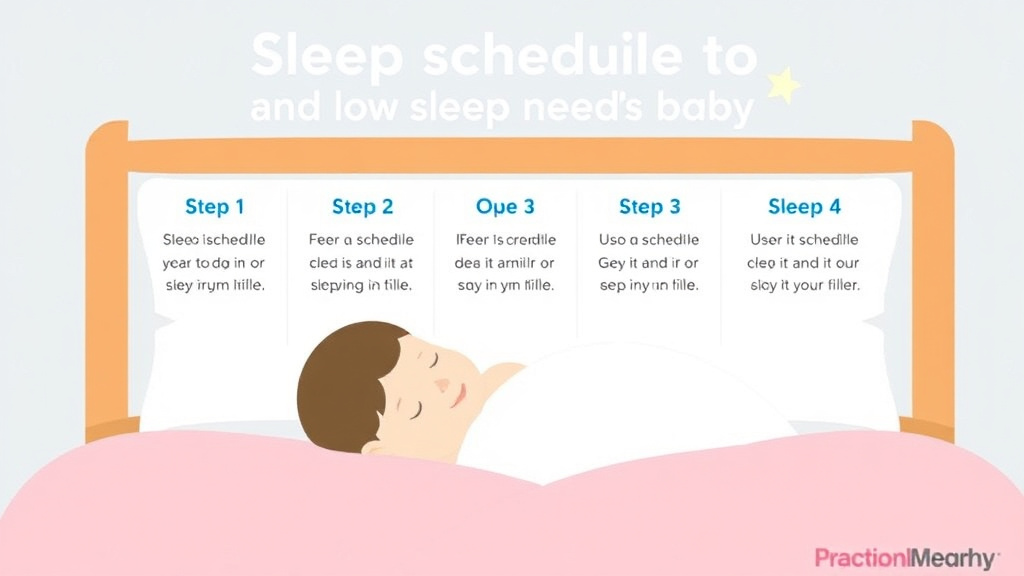 Action-oriented illustration showing how to apply sleep Schedule for a Low Sleep Needs Baby