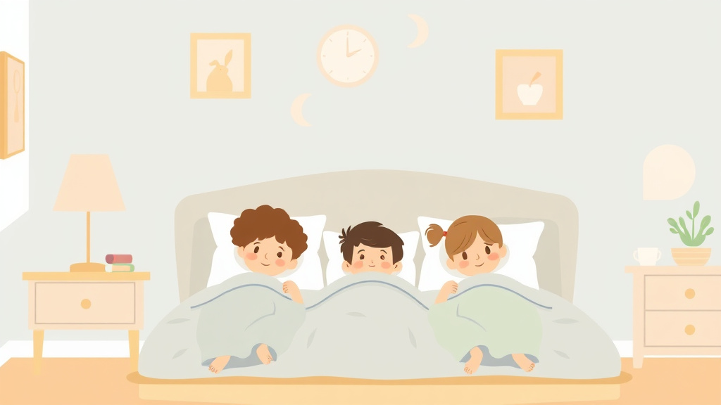 Illustration breaking down the fundamentals of managing Bedtime with Three Kids