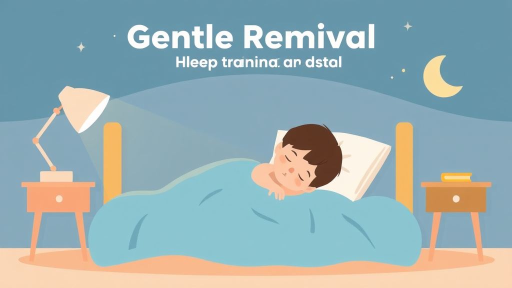 Illustration showing key concepts related to gentle removal sleep training method: step-by-step guide