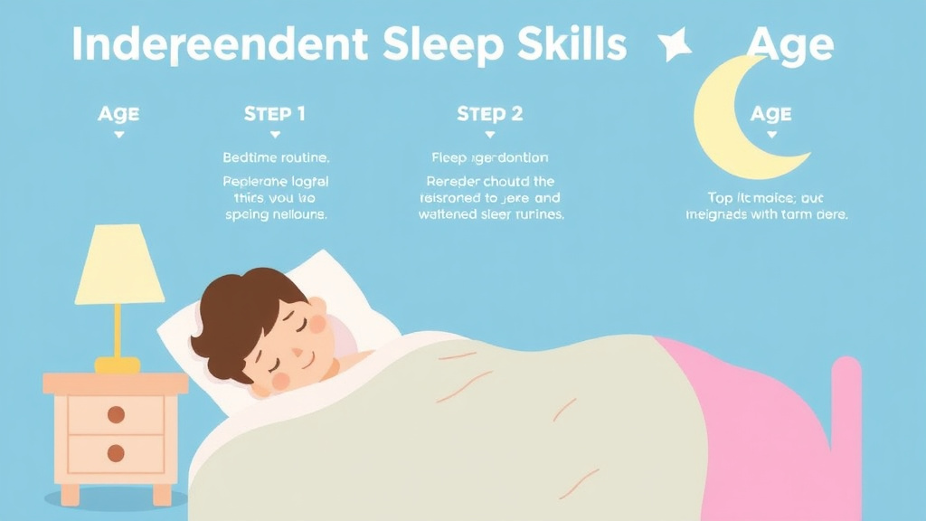 Visual guide for practical steps in independent sleep skills by age