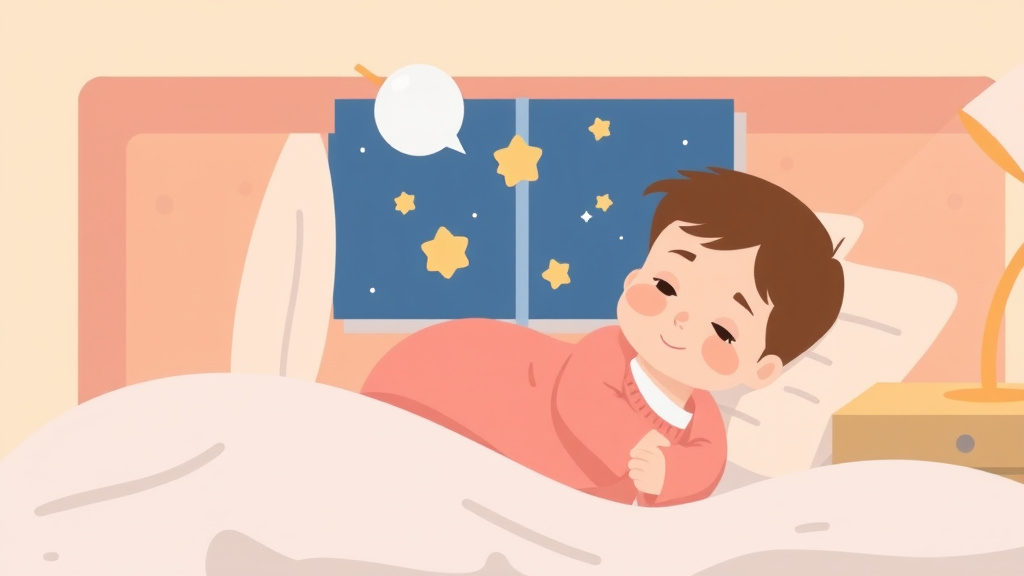 Illustration showing key concepts related to sleep training a 14 month old: what works best