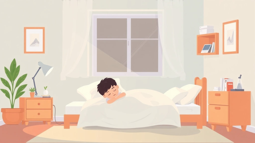 Illustration showing key concepts related to sleep training in an apartment: managing noise