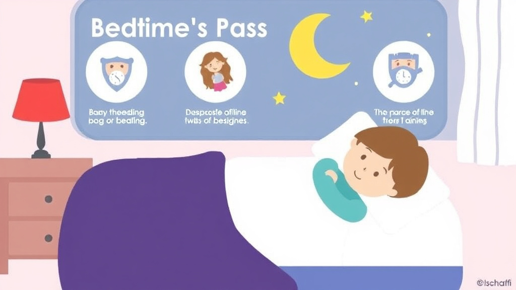 Action-oriented illustration showing how to apply bedtime Pass Technique for Toddlers