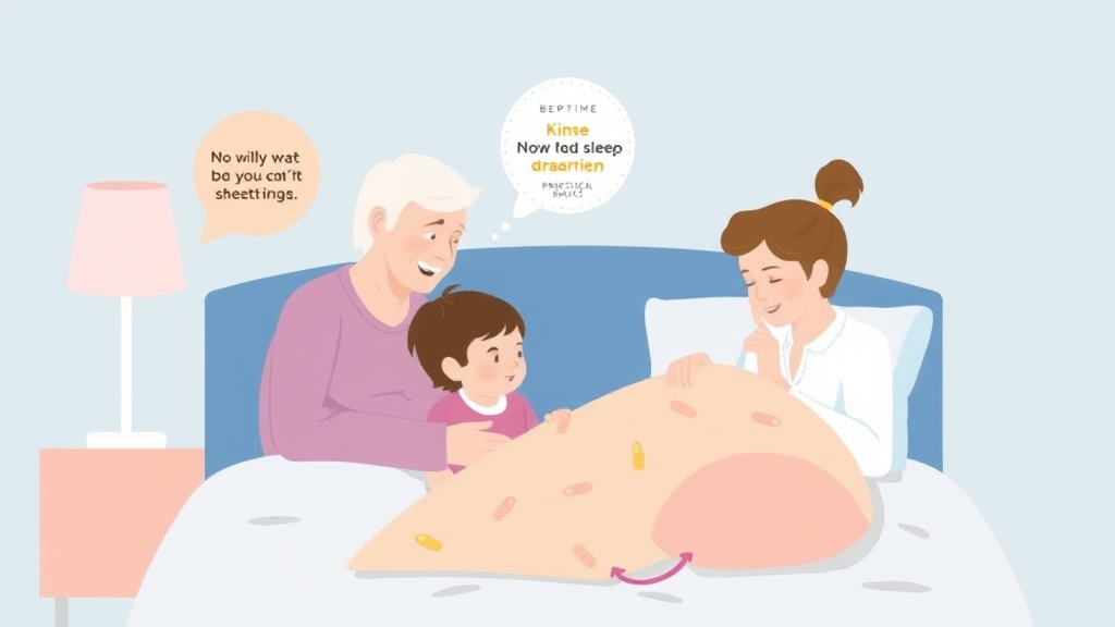 Visual guide for practical steps in handling grandparent pushback on sleep training
