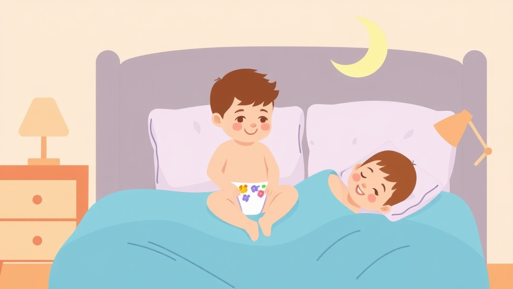 Illustration showing key concepts related to handling diaper changes during sleep training