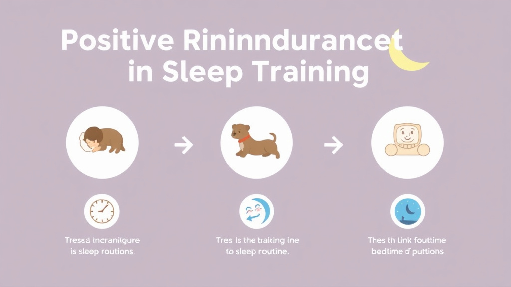 Visual guide for practical steps in positive reinforcement in sleep training