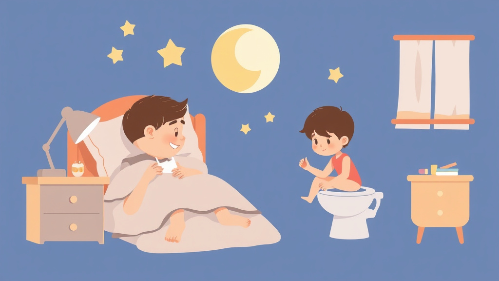 Illustration showing key concepts related to sleep training and potty training at the same time