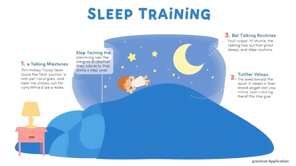 Action-oriented illustration showing how to apply sleep Training Around the Talking Milestone