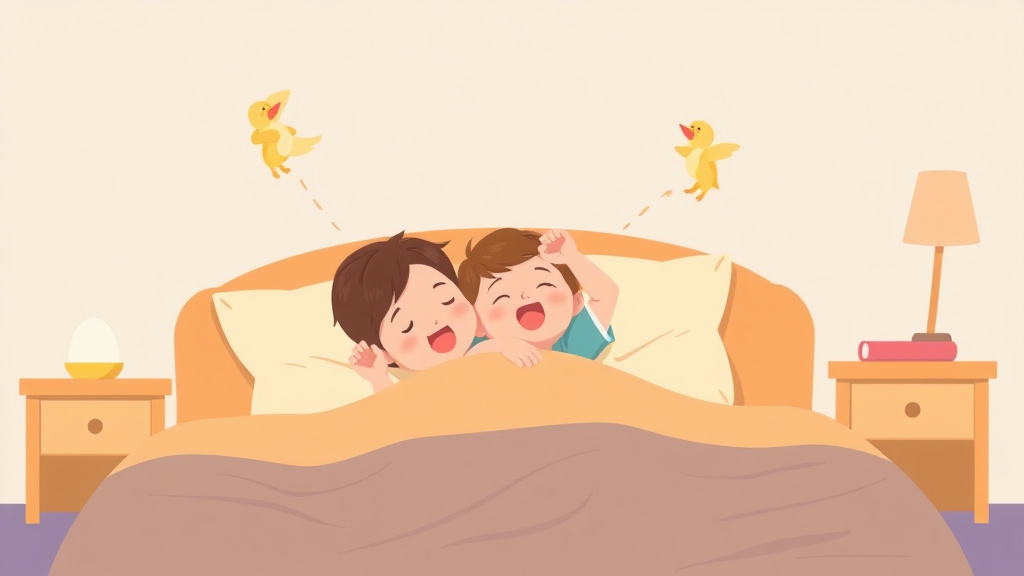 Illustration showing key concepts related to sleep training a toddler who throws tantrums