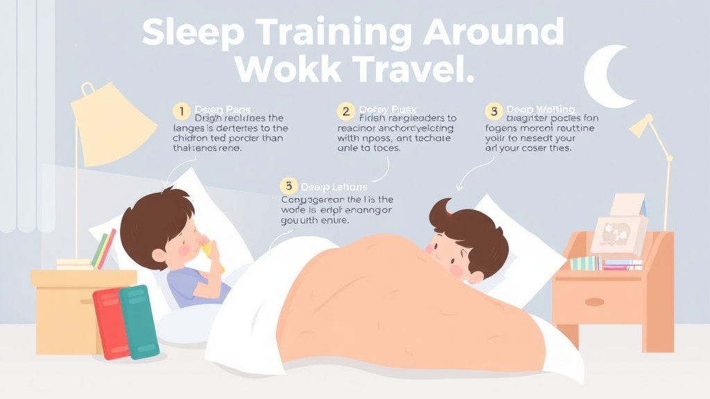 Visual guide for practical steps in sleep training around work travel