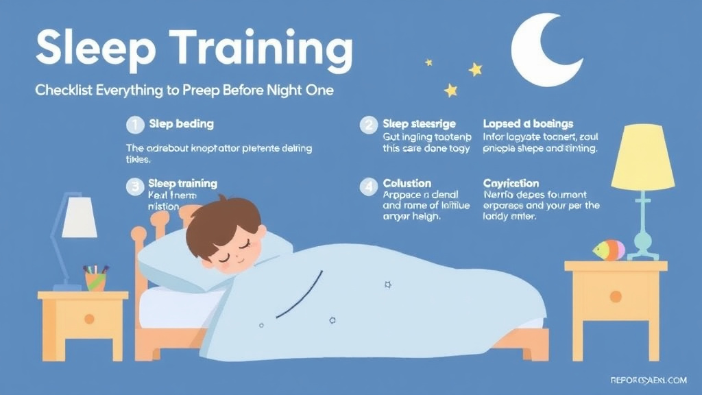 Visual guide for practical steps in sleep training checklist: everything to prepare before night one