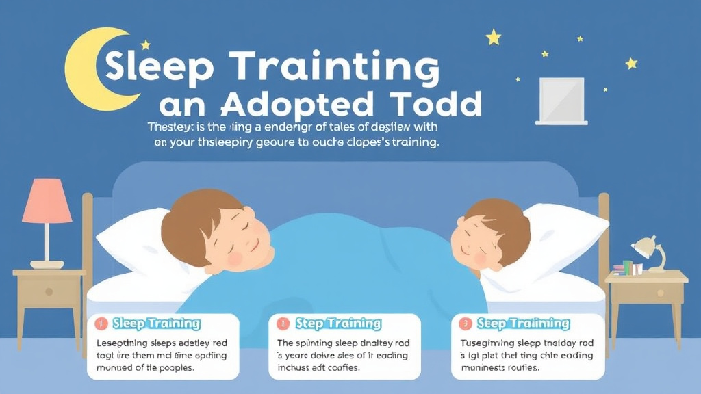 Visual guide for practical steps in sleep training for an adopted toddler