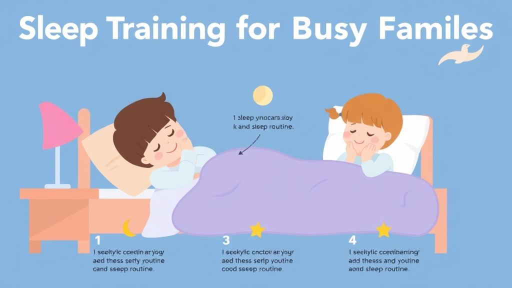 Visual guide for practical steps in sleep training for busy families