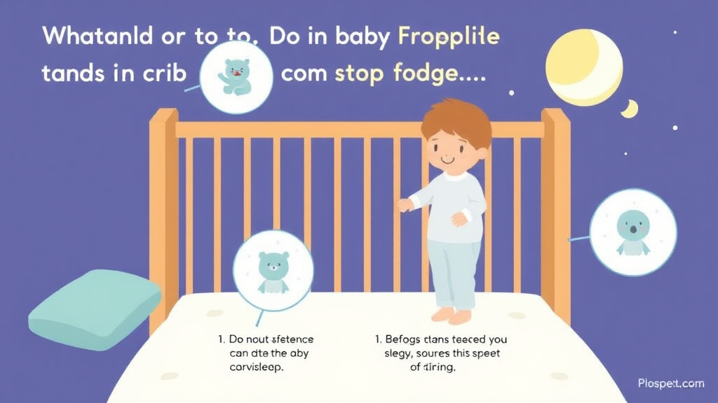 Visual guide for practical steps in what to do if baby stands in crib during sleep training