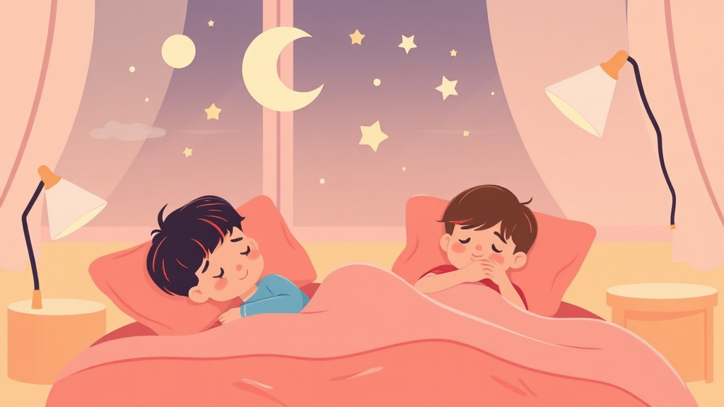 Illustration showing key concepts related to sleep training in summer: heat and long days