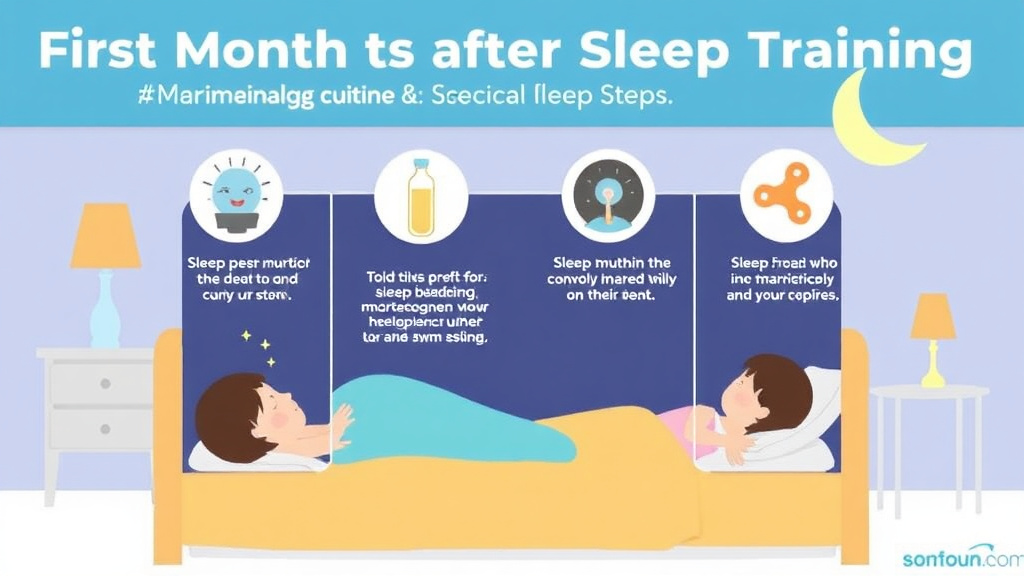 Process flow illustration for putting first Month After Sleep Training: Maintaining Good Sleep into action