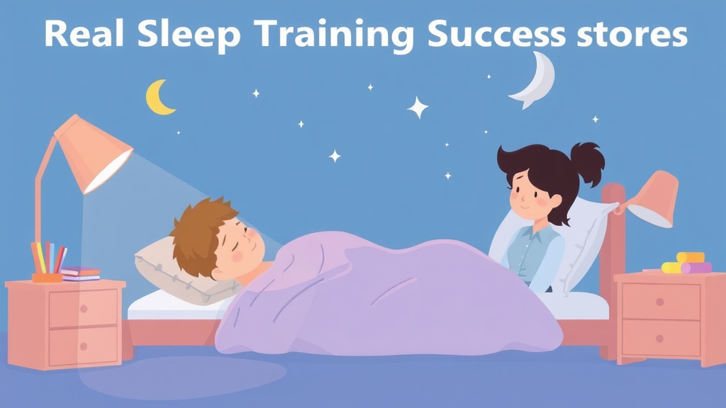 An informative visual explaining real Sleep Training Success Stories from Parents for beginners and professionals