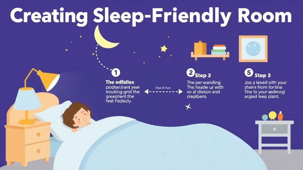 Action-oriented illustration showing how to apply creating Sleep Friendly Room